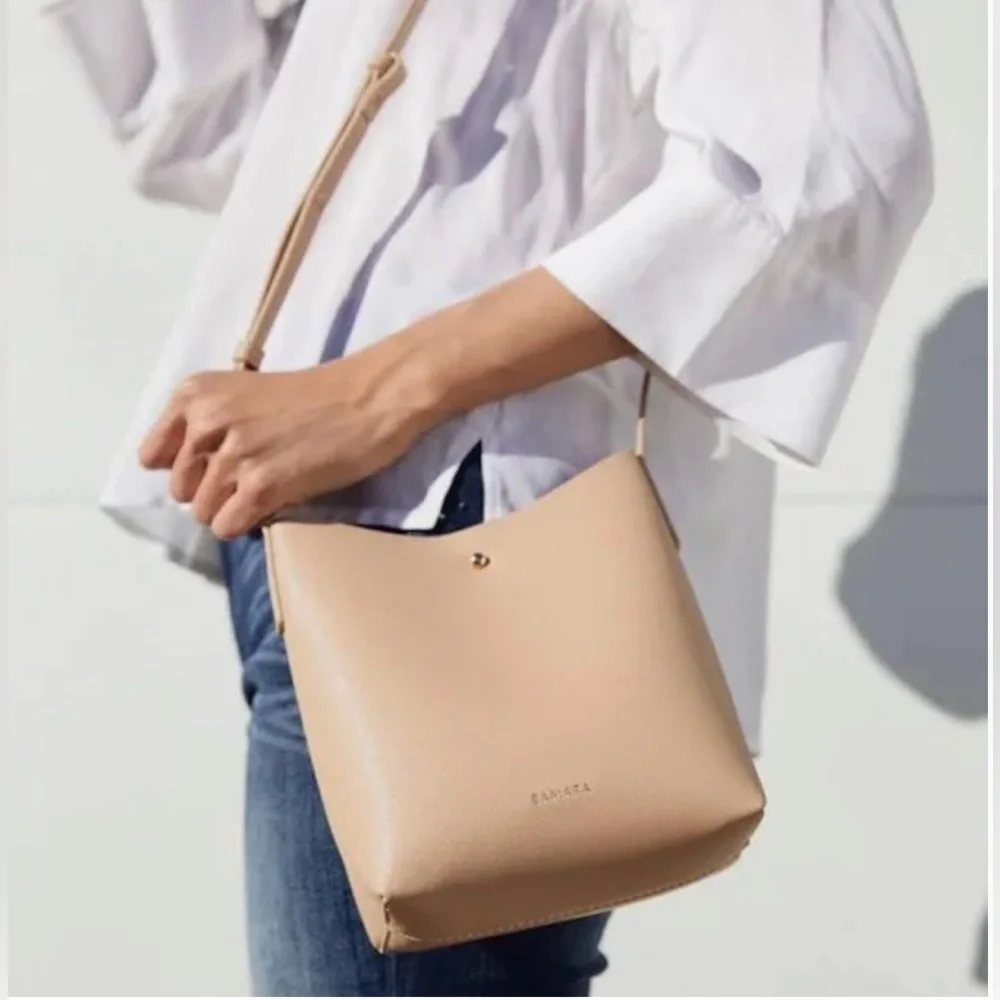 Samara Blush Pebble Leather Crossbody Bag
